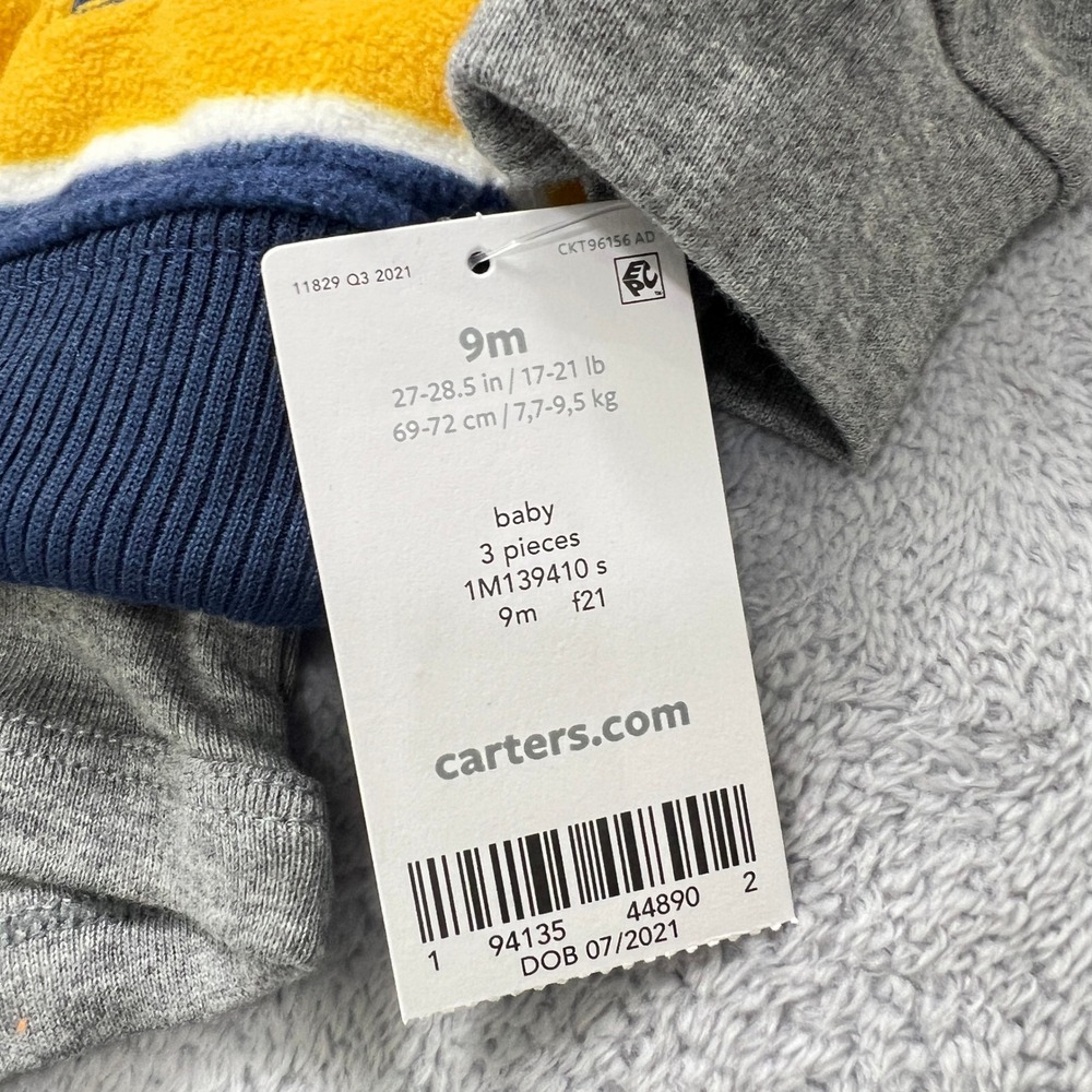 Carter's Baby Bundle 3M+9M 2 Outfits Hoodie Bodysuit Pants Set ( 6 piece Lot) - Picture 11 of 12